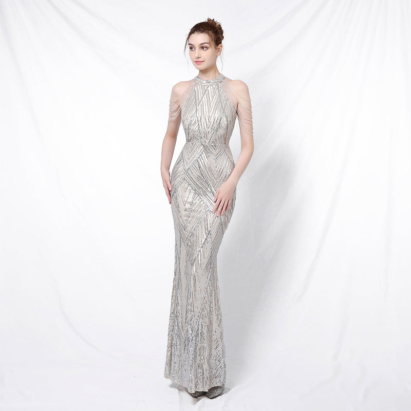 Backless Evening Party Dress - Elegancemania