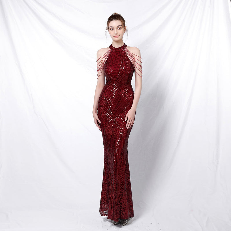 Backless Evening Party Dress - Elegancemania