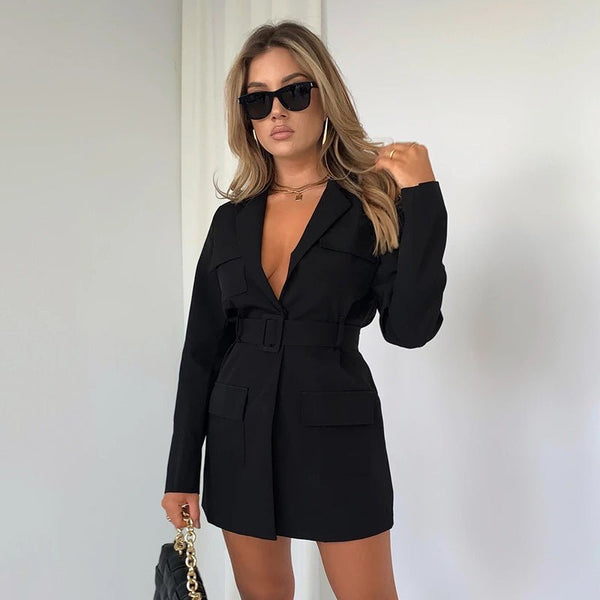 Long Sleeve Oversized Women's Sexy Dress - Elegancemania