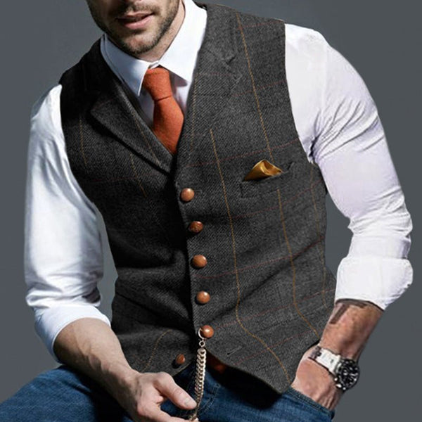 Men's Elegant Plaid Vest - Elegancemania