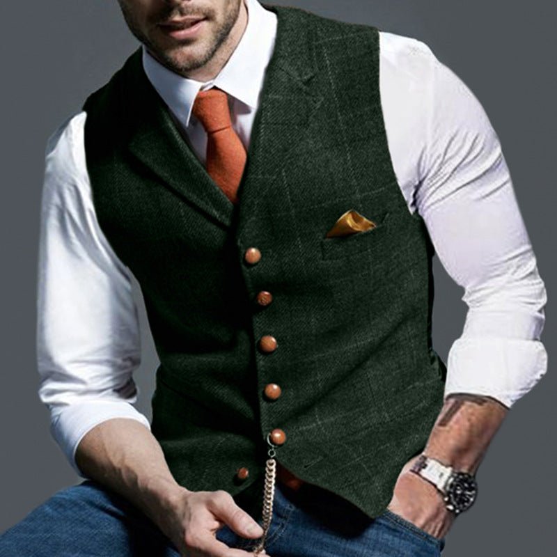 Men's Elegant Plaid Vest - Elegancemania