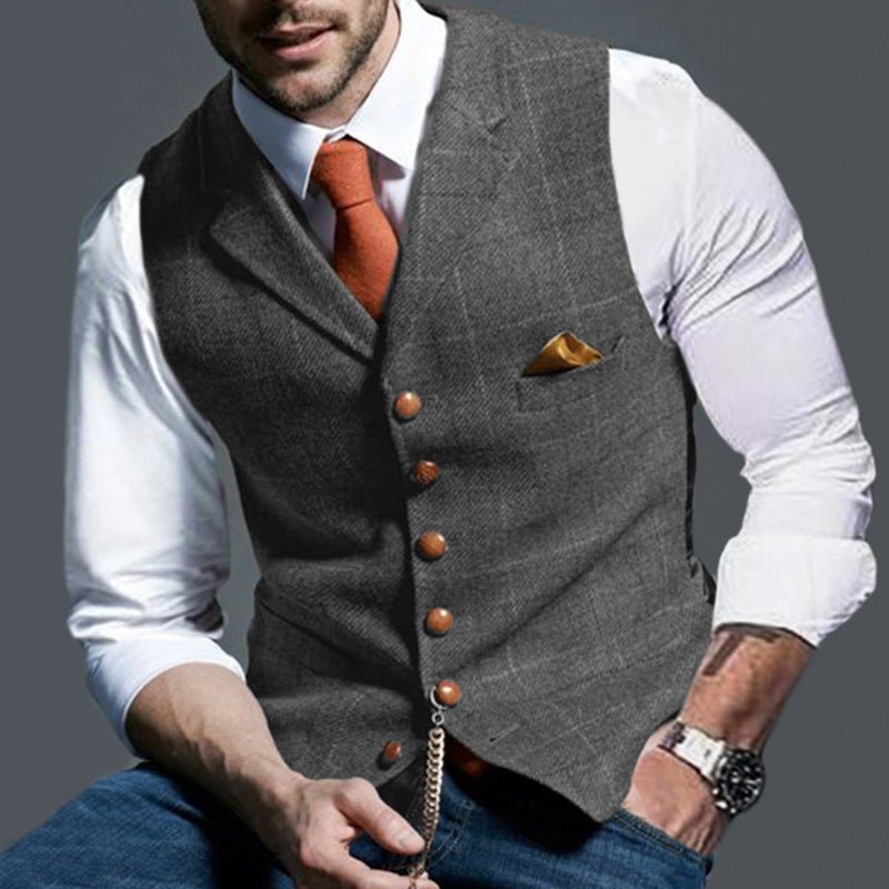 Men's Elegant Plaid Vest - Elegancemania