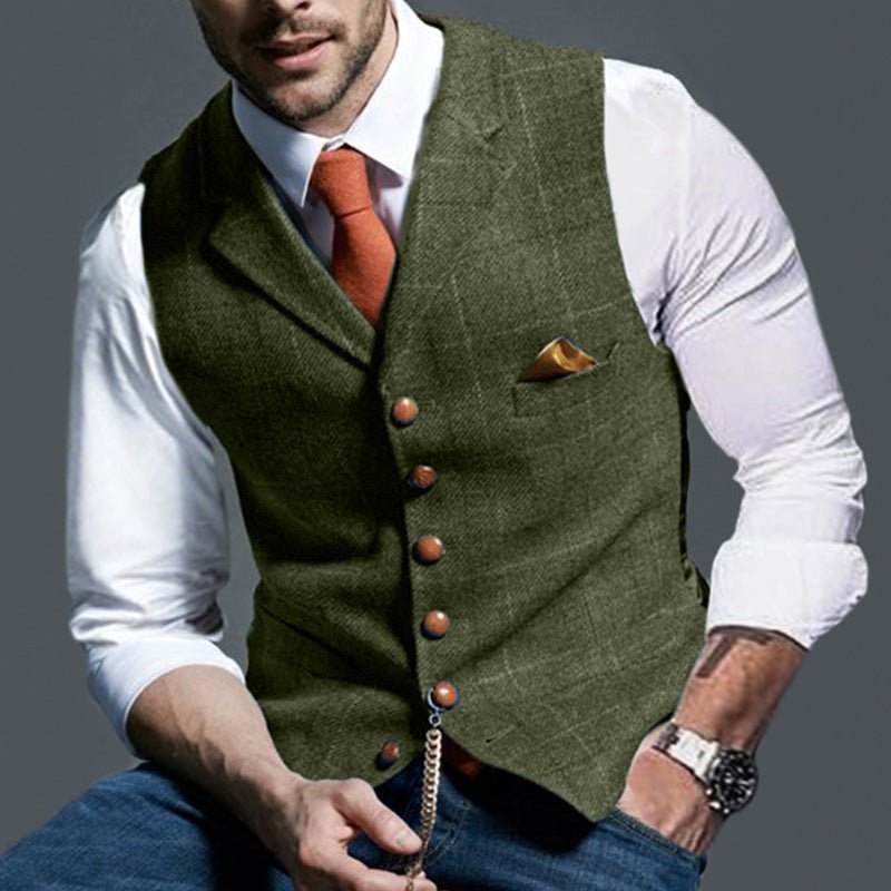 Men's Elegant Plaid Vest - Elegancemania