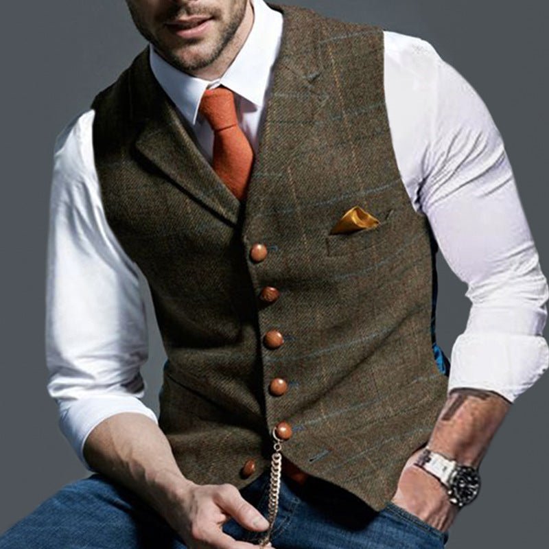 Men's Elegant Plaid Vest - Elegancemania