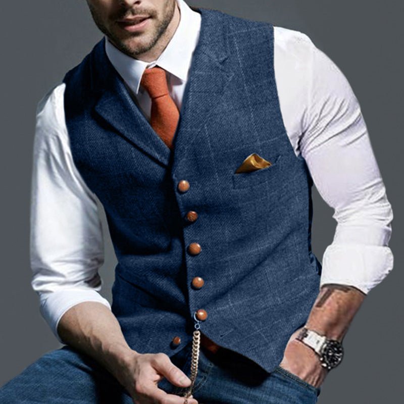 Men's Elegant Plaid Vest - Elegancemania