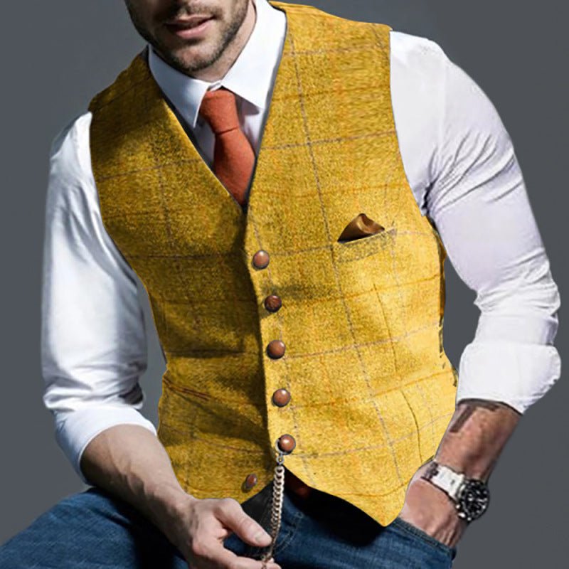 Men's Elegant Plaid Vest - Elegancemania